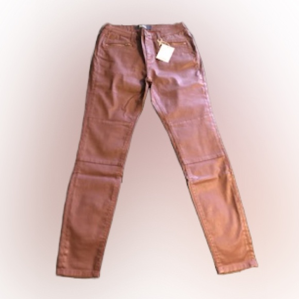 Boden Brighton Biker Skinny Jean – Burgundy Wax, 8 PET